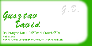 gusztav david business card